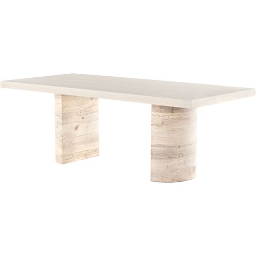 Freya 84" Dining Table, Bleached Spalted Oak~P77642270
